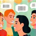 Diverse group of people engaging in online discussion on a forum, symbolizing community support.